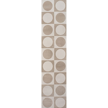 Geometric Modern Geometric Circles In Squares High-Low Area Rug